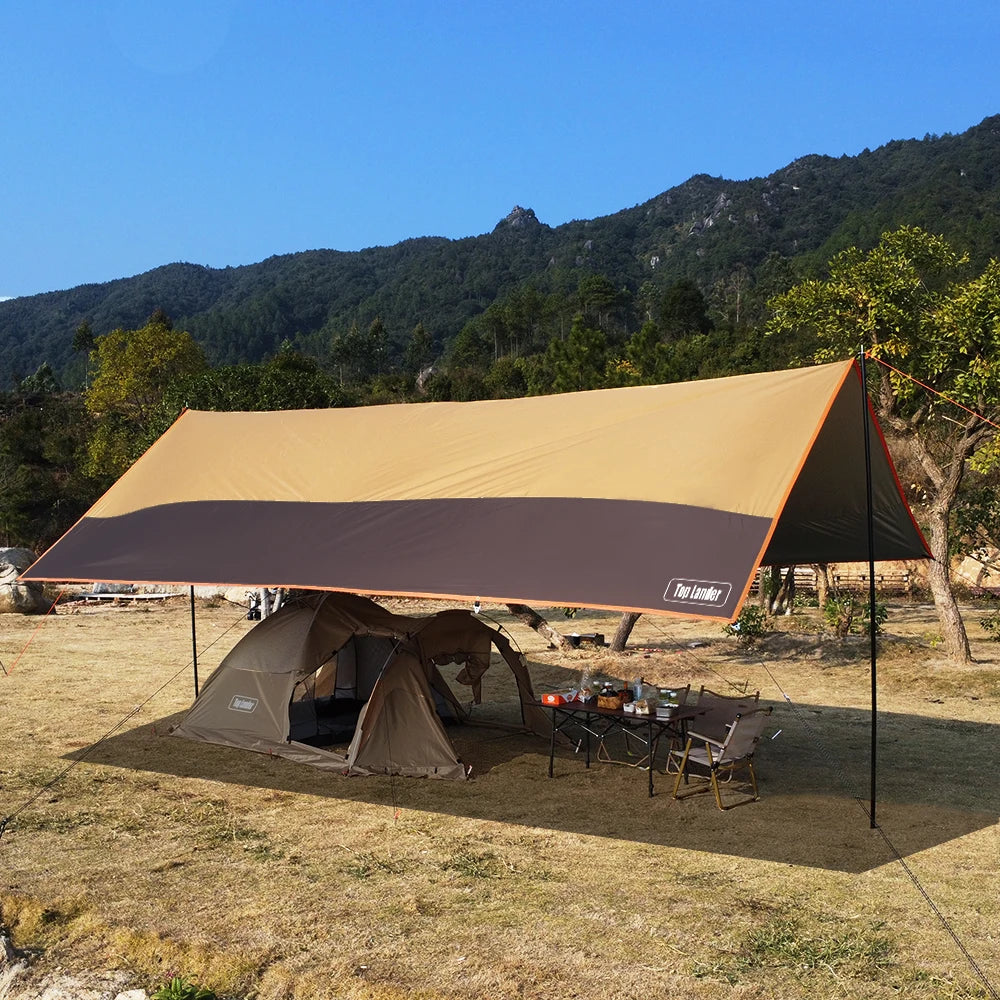 4.4x6m Oxford Camping Tarp | 3000mm Waterproof, UV Shield, 12 Anchor Points
