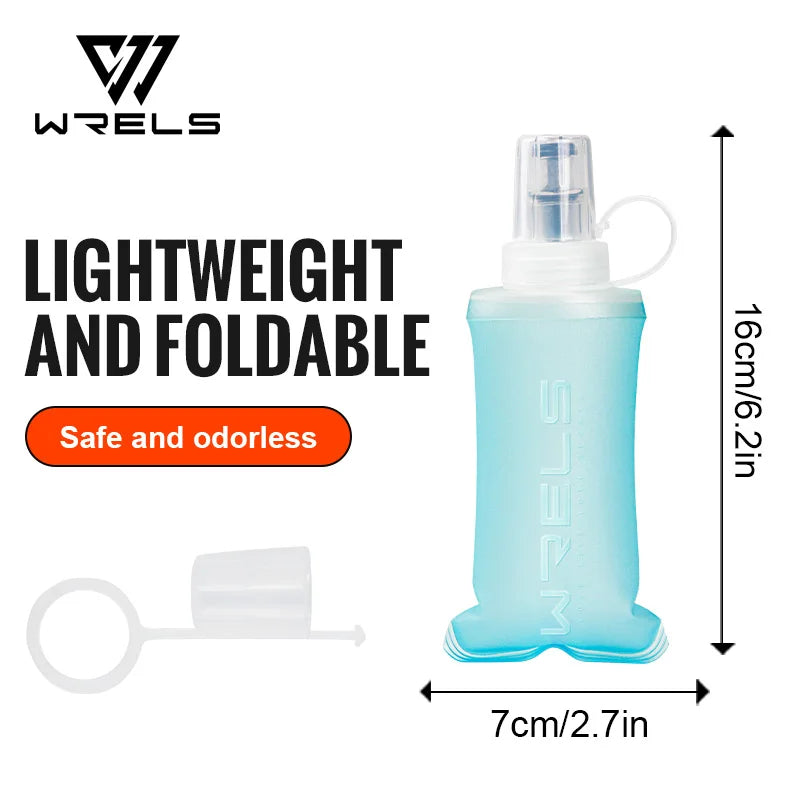 WRELS Collapsible Water Bottle BPA Free Silicone Foldable Soft Flask Outdoor Sport Portable Water Bag Running Camping Water Bag