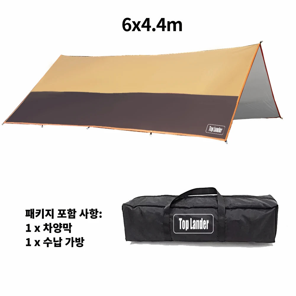 4.4x6m Oxford Camping Tarp | 3000mm Waterproof, UV Shield, 12 Anchor Points