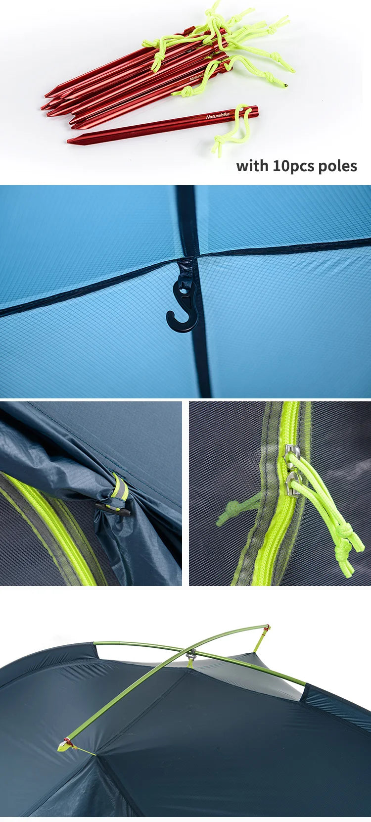 Naturehike Tagar Ultralight Hiking Tent Outdoor Summer Lightweight Camping Rainproof 1-2 Person Tent