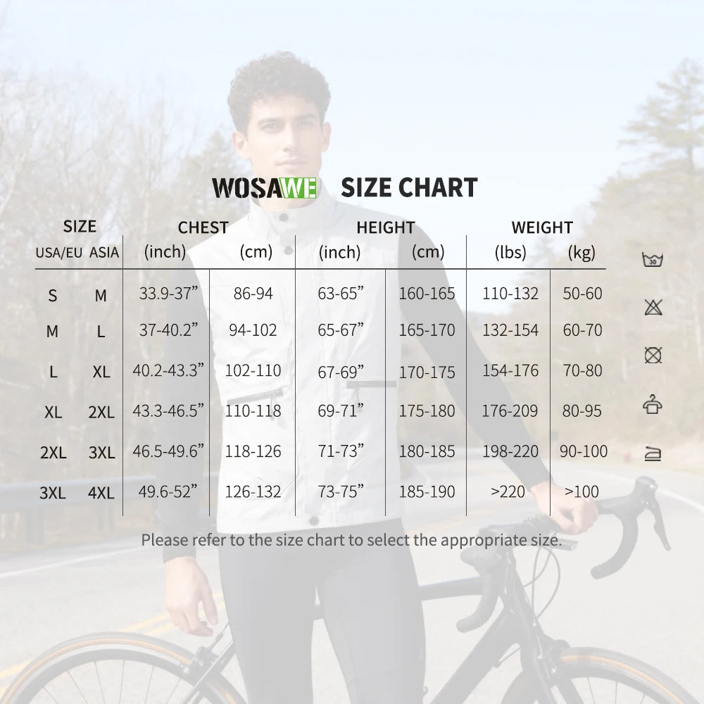 WOSAWE Men's Fully Reflective Jacket Outdoor Lightweight Windbreaker MTB Bike Hooded Rain Jacket Running Fishing Cycling Coat