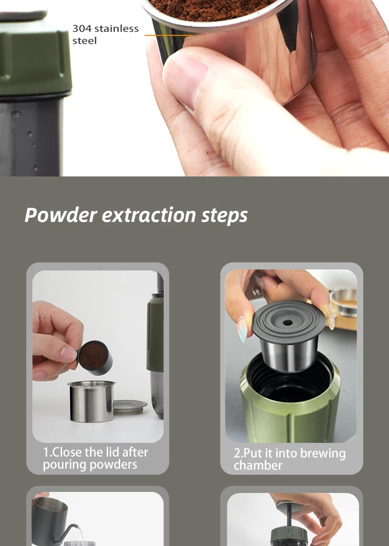 HiBREW H4D 2-in-1 Portable Espresso Maker — Hand-Press, Capsule & Ground, Hot/Cold
