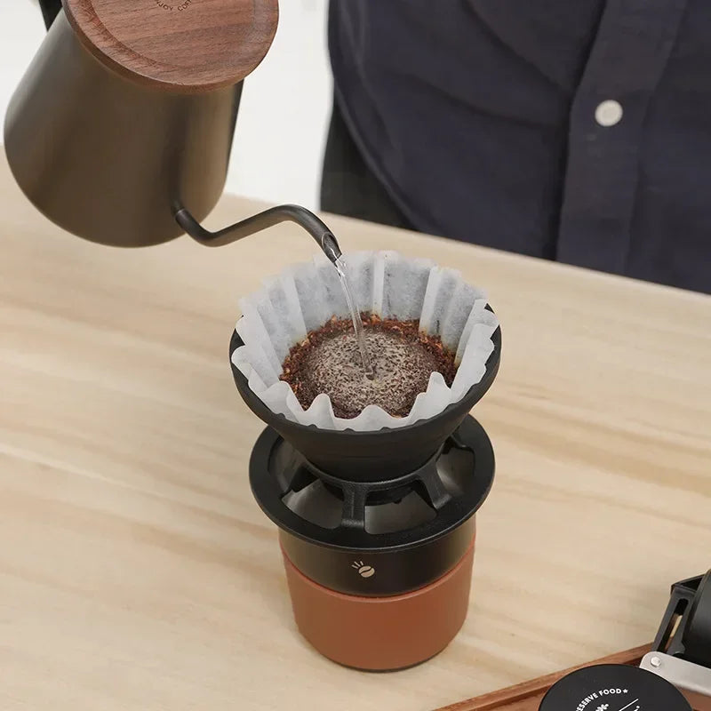 Silicone Foldable Coffee Filter Cup Portable Outdoor Camping Cake Shape Reusable Coffee Dripper Mug