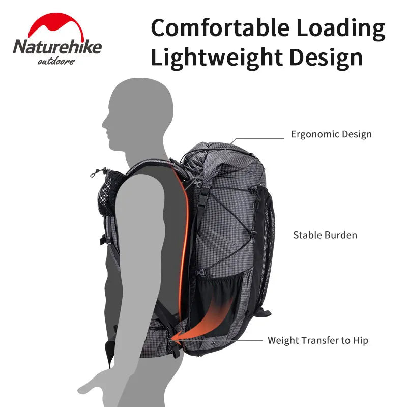 Naturehike Rock Series Hiking Backpack | 40L / 60L, Rain Cover, 420D Nylon