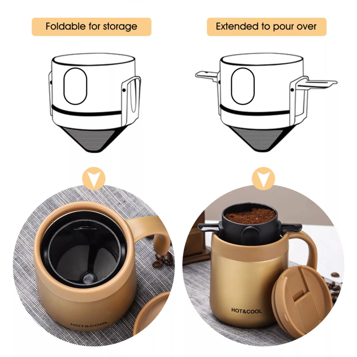 Stainless Steel Pour-Over Coffee Dripper