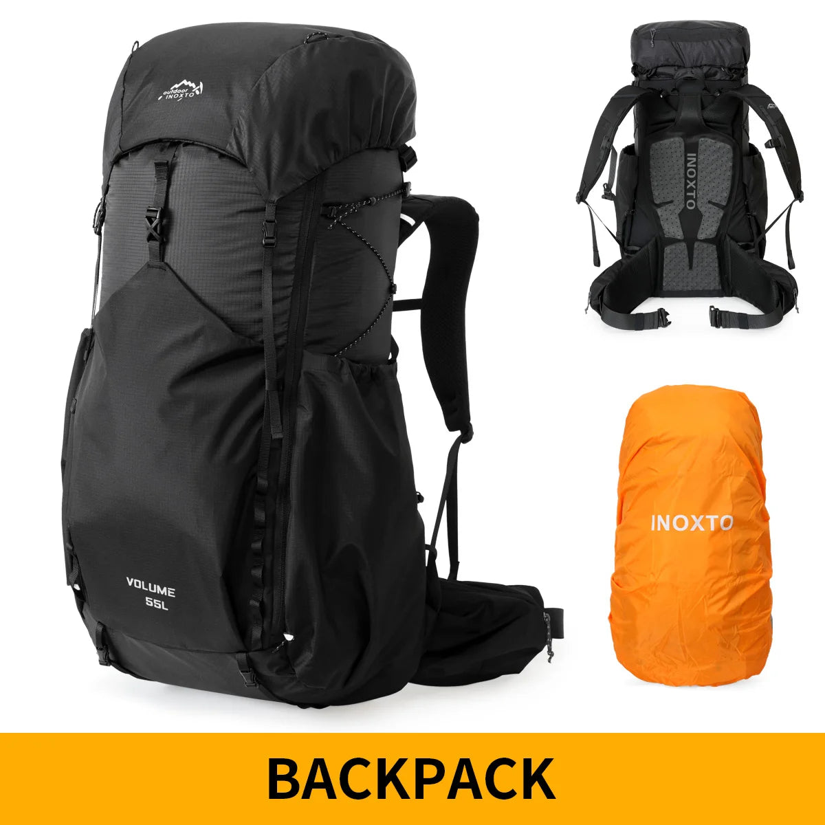 55L Internal Frame Waterproof Hiking Backpack | Rain Cover, Lightweight