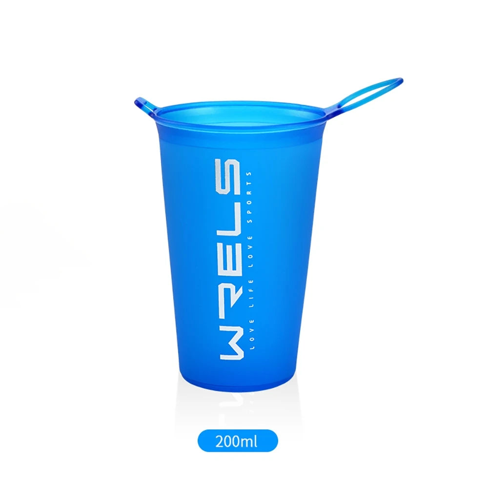 WRELS Folding Water Bottle TPU BPA-Free Collapsible Soft Flask Outdoor Sport Hiking Camping Running Portable Soft Water Bottle