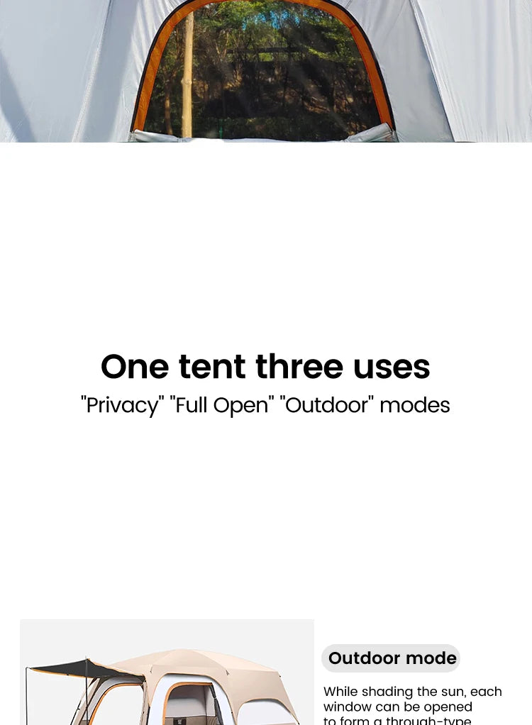 8-12 Person Family Tent | 2 Bedrooms + Living Room, 4-Season