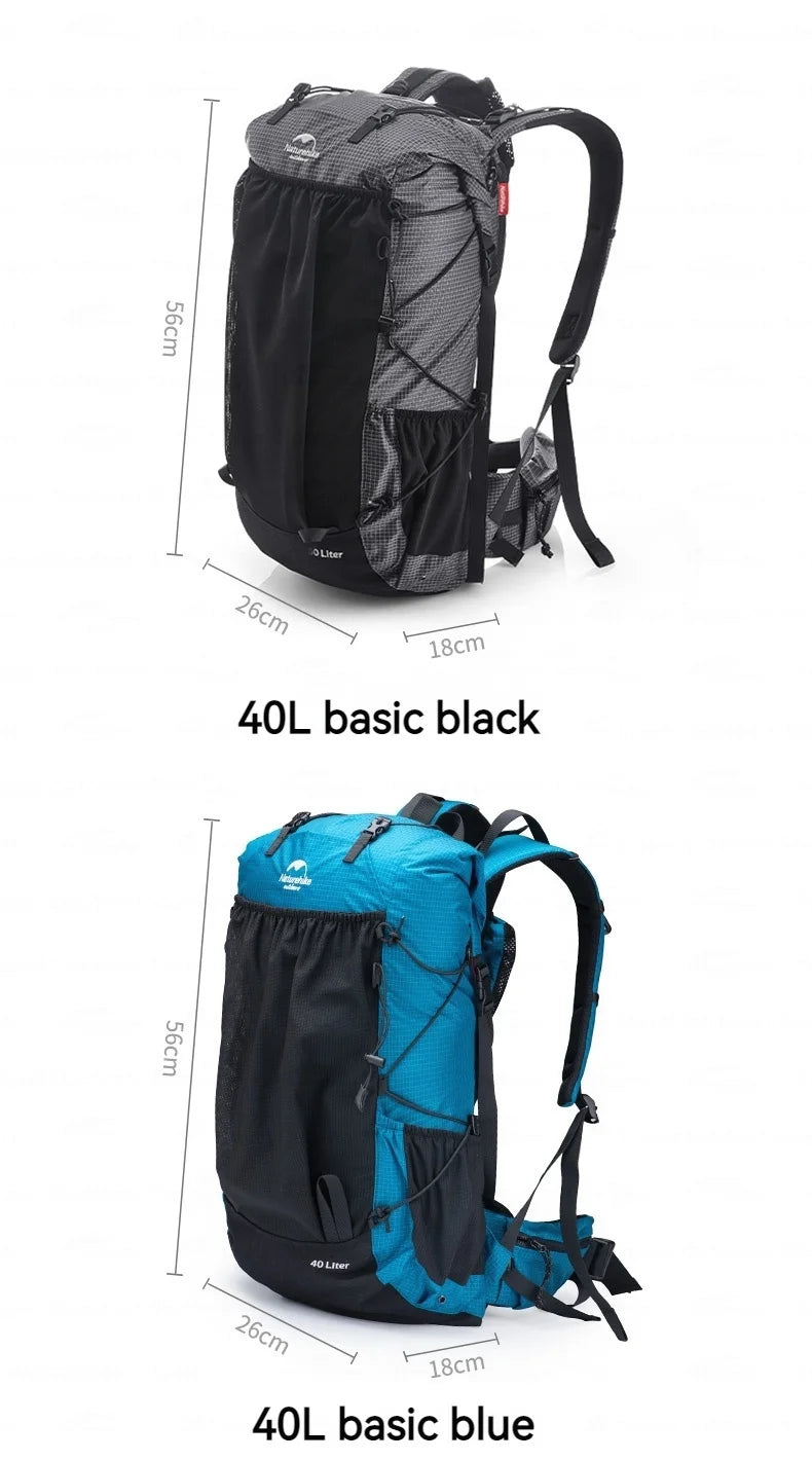 Naturehike Rock Series Hiking Backpack | 40L / 60L, Rain Cover, 420D Nylon