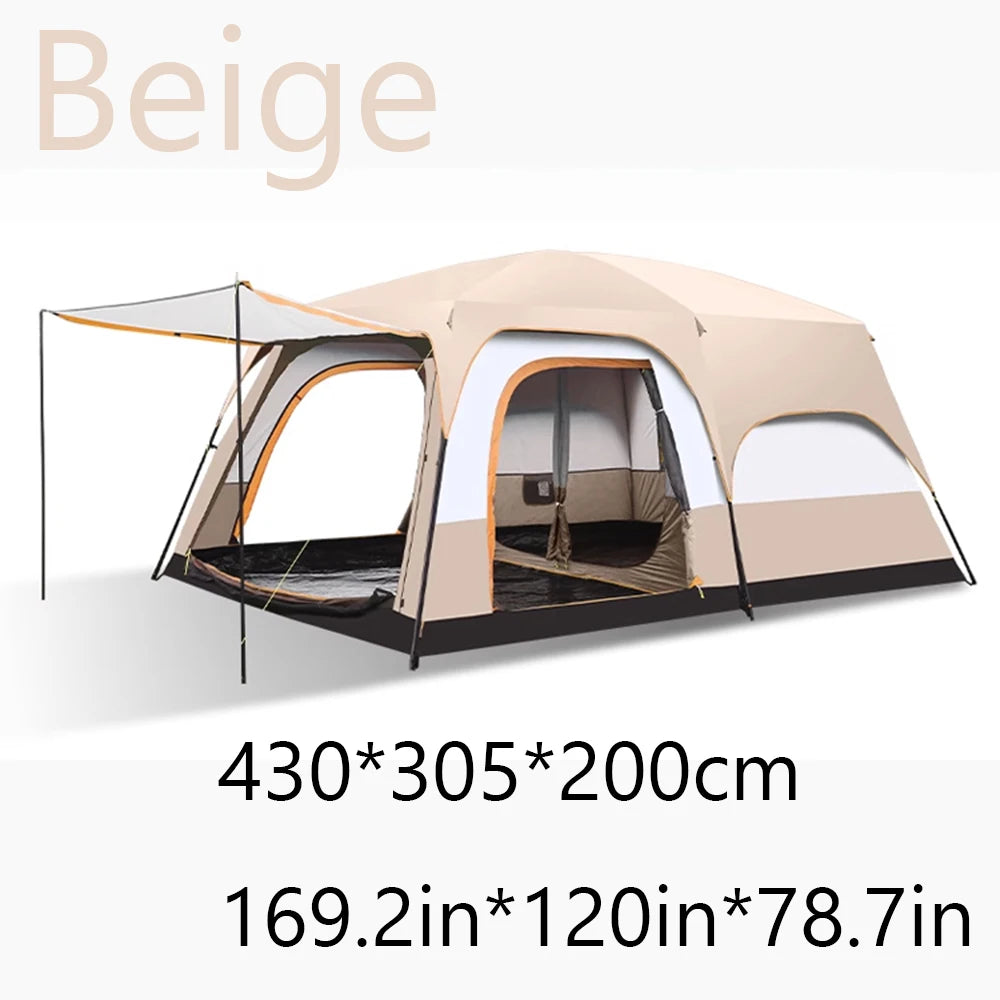 8-12 Person Family Tent | 2 Bedrooms + Living Room, 4-Season