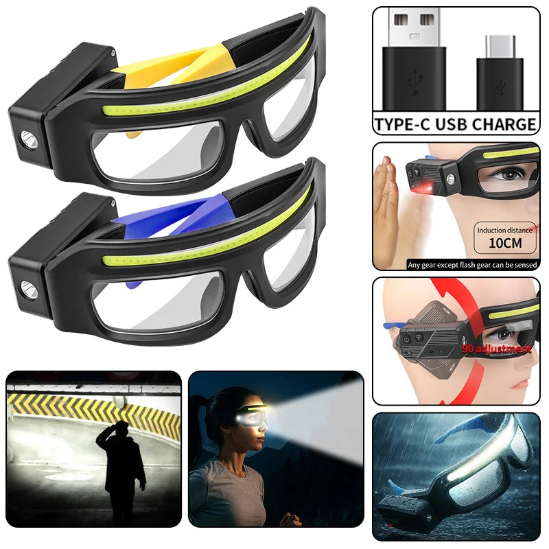 XTE COB Glasses Headlamp | 500LM, Touch Sensor, Dual Beam, USB-C