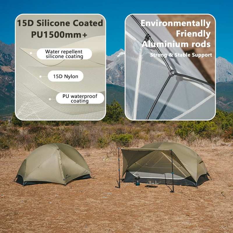 Naturehike Mongar 2 UL/PRO Tent | Ultralight 15D Backpacking 1-2 Person