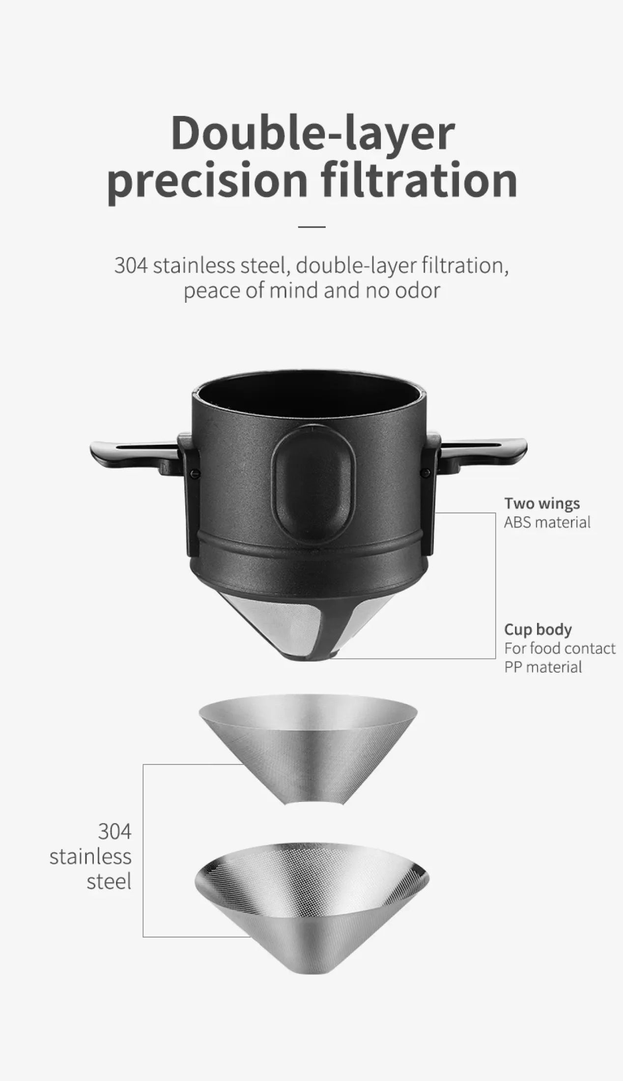 Stainless Steel Pour-Over Coffee Dripper