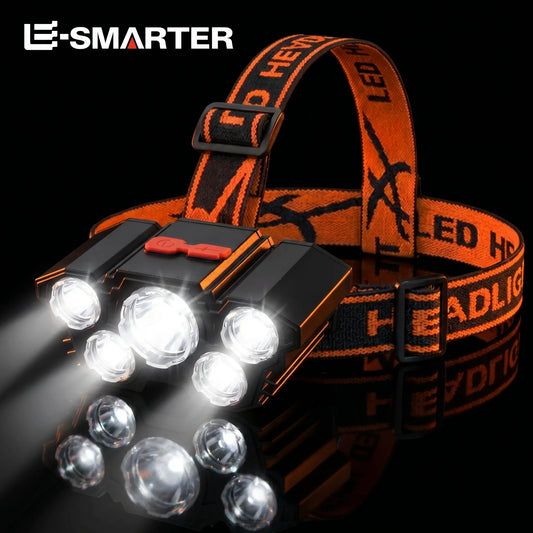 ESMARTER 5 LED COB Headlamp | Rechargeable, 4 Modes, SOS, Waterproof