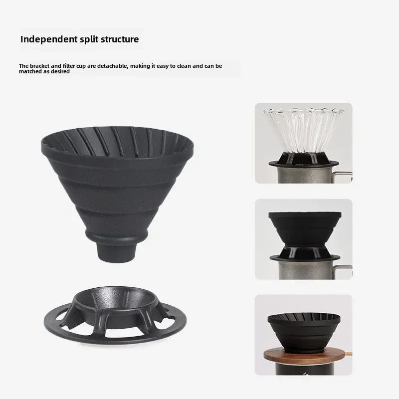 Silicone Foldable Coffee Filter Cup Portable Outdoor Camping Cake Shape Reusable Coffee Dripper Mug