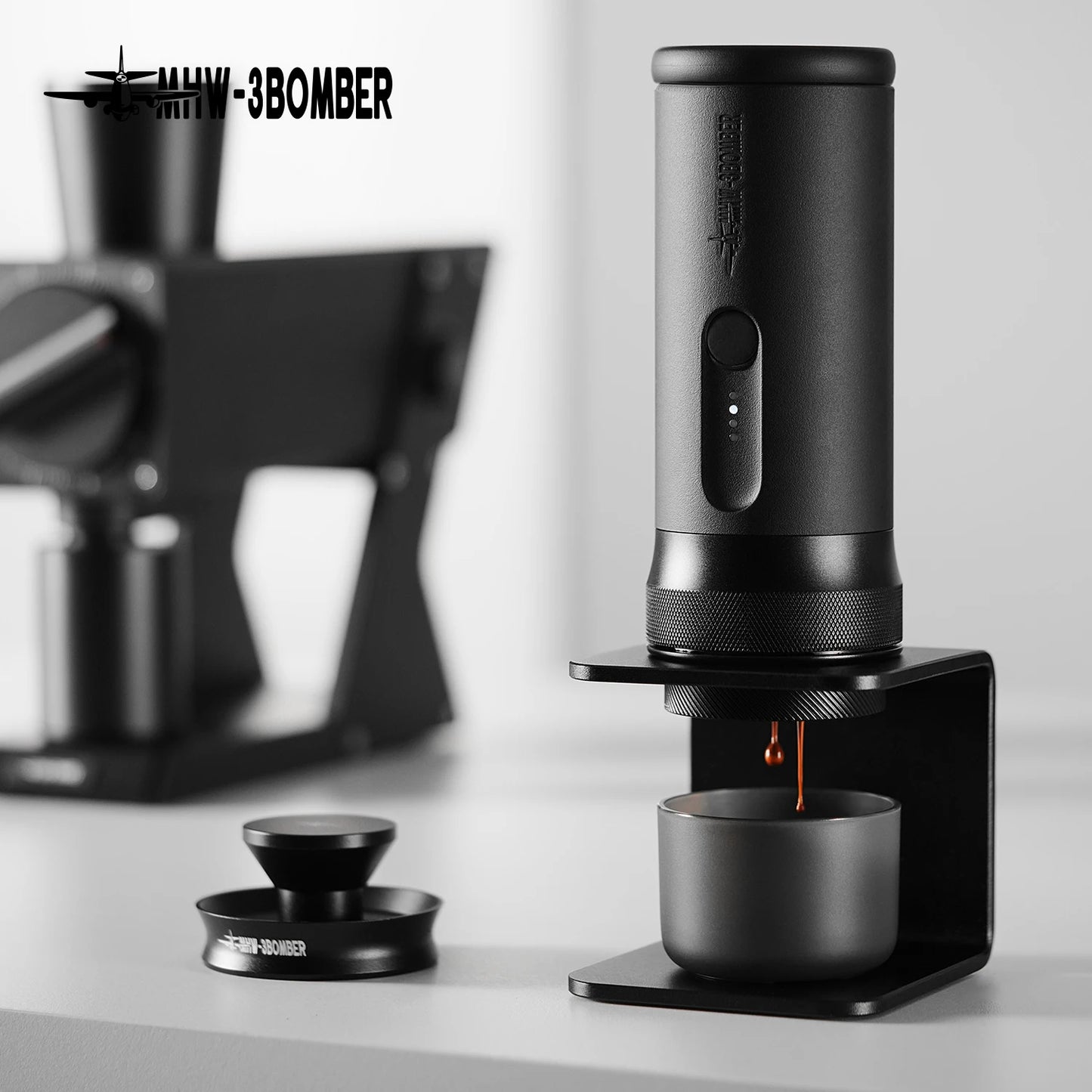 MHW-3BOMBER X-Press58 Portable Espresso Machine — USB Electric, 58mm, Travel & Camping Coffee Maker