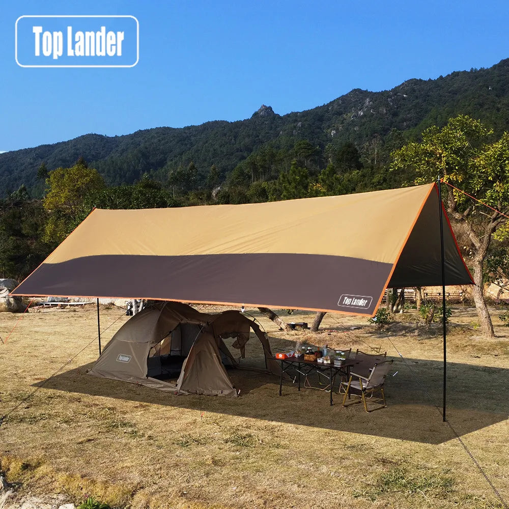 4.4x6m Oxford Camping Tarp | 3000mm Waterproof, UV Shield, 12 Anchor Points
