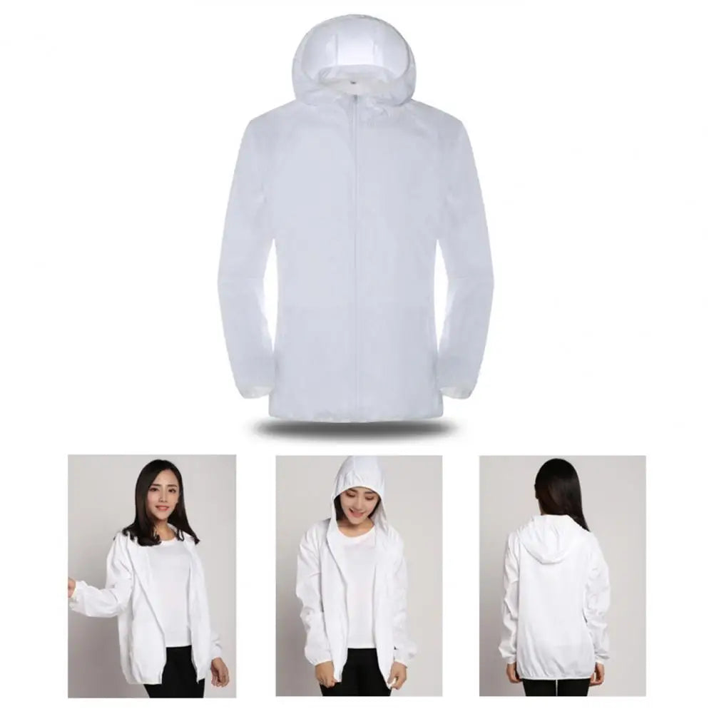 Sun Skin Coats Ultra Light Portable Foldable Hooded Windbreaker Jacket Unisex Anti UV Waterproof Camping Rain Jacket