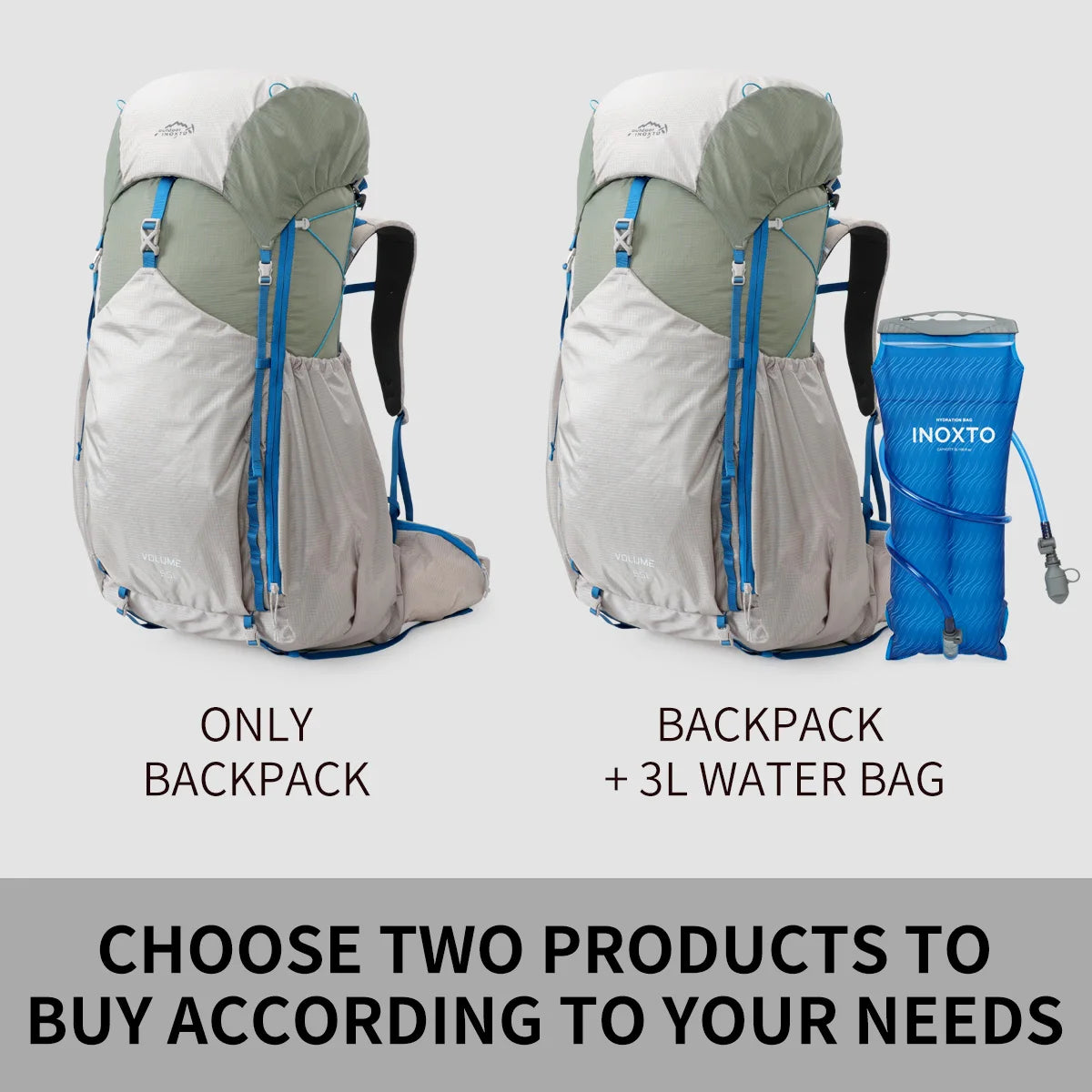 55L Internal Frame Waterproof Hiking Backpack | Rain Cover, Lightweight