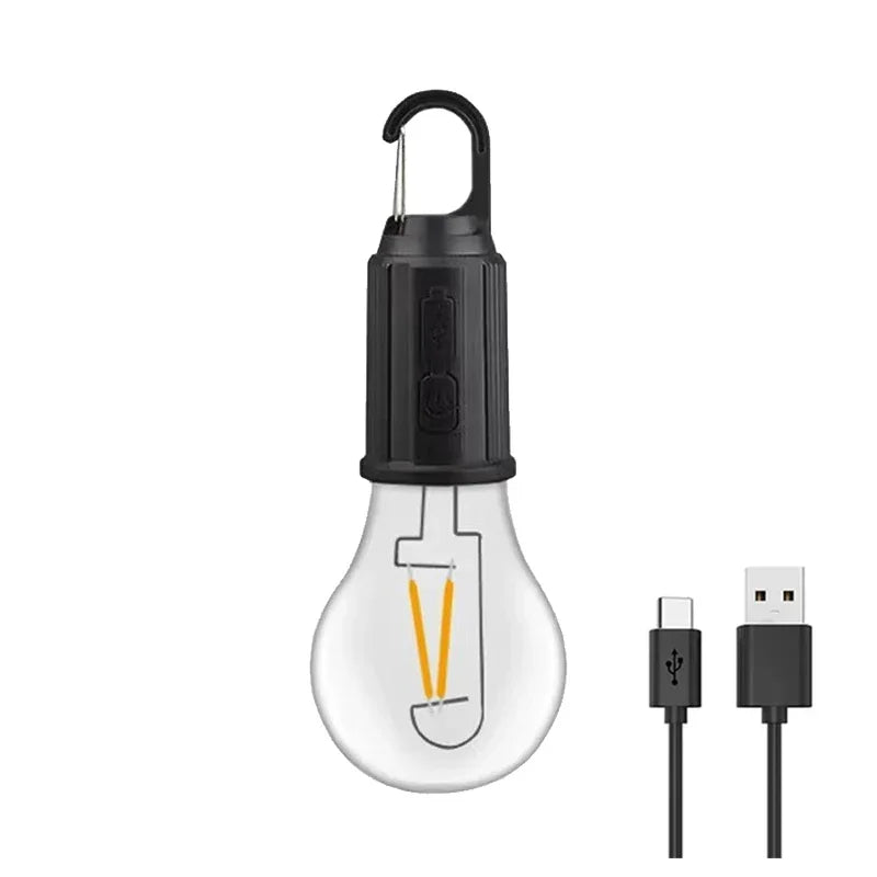 Solar LED Camping Bulb — USB Rechargeable Waterproof Portable Light for Tents & Fishing