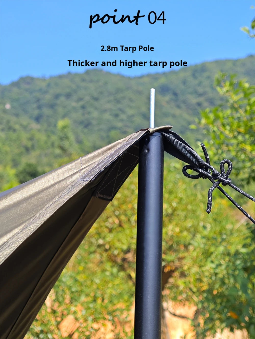 5.1x5.1m Octagon Black Coating Tarp | 8000mm Waterproof, UV Block