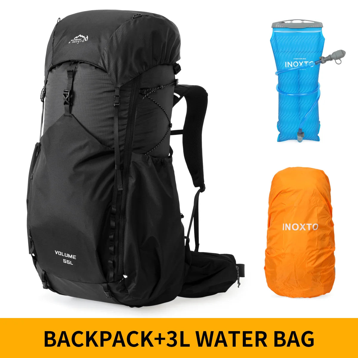 55L Internal Frame Waterproof Hiking Backpack | Rain Cover, Lightweight