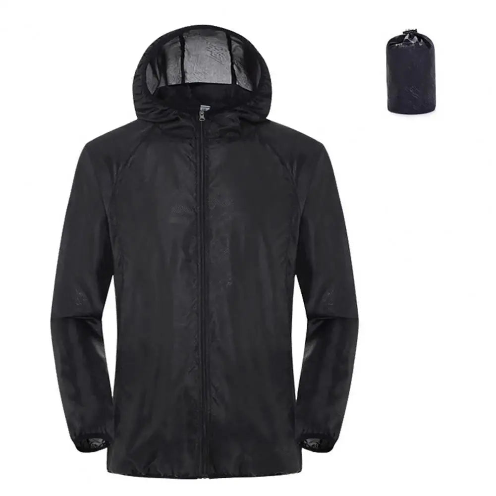 Sun Skin Coats Ultra Light Portable Foldable Hooded Windbreaker Jacket Unisex Anti UV Waterproof Camping Rain Jacket