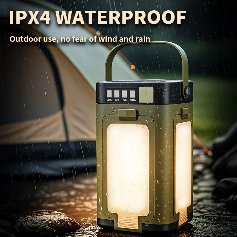 Solar Outdoor Portable Camping Light Solar Charging Foldable 2000mah Power Bank Intelligent Display Portable Hanging Tent Light