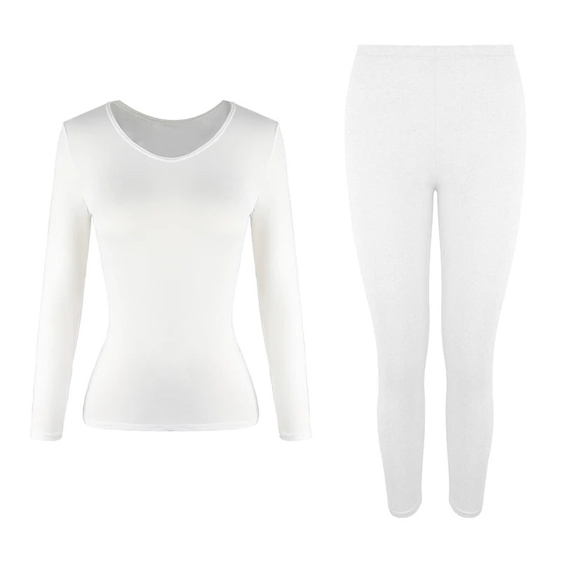 Women Thermal Underwear Set 2 Pack Long Johns Ultra Soft Fleece Lined Base Layer Keep Warm Cold Weather Top Bottom