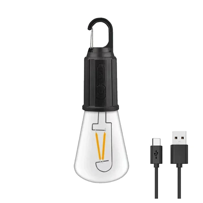 Solar LED Camping Bulb — USB Rechargeable Waterproof Portable Light for Tents & Fishing