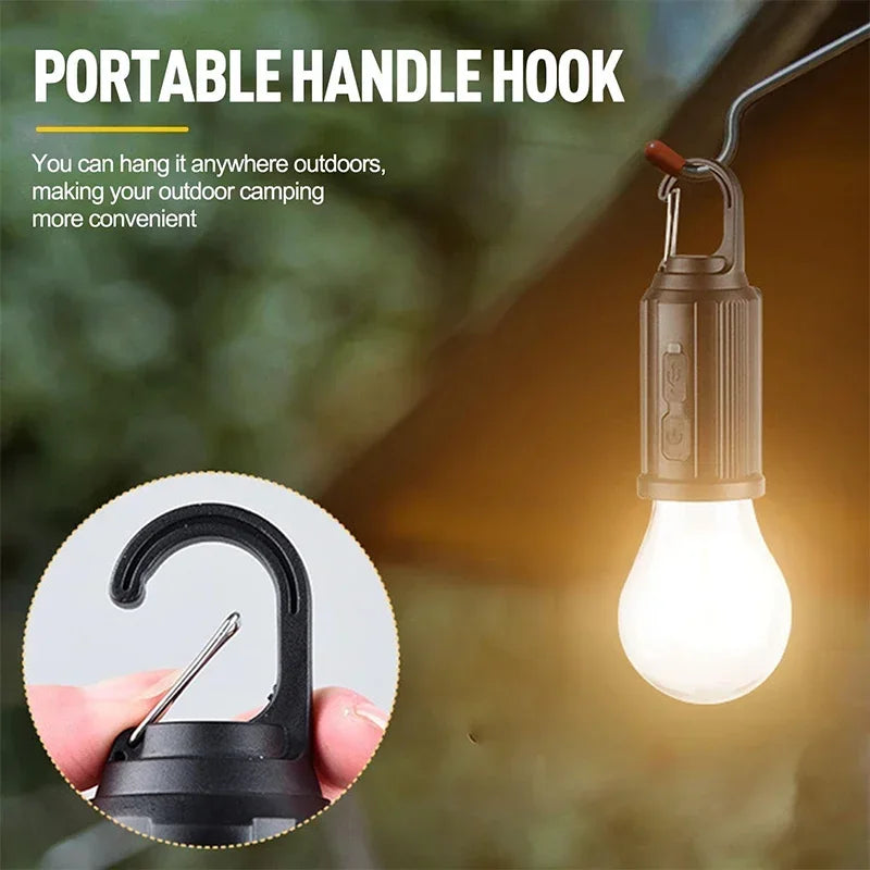 Solar LED Camping Bulb — USB Rechargeable Waterproof Portable Light for Tents & Fishing