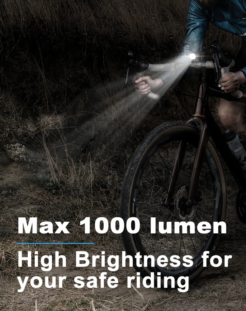 TOAGER 1000LM Bike Light Front Lamp Type C Rechargeable LED 21700 4500mAh Bicycle Light IPX6 Bicycle headlights Bike Accessories