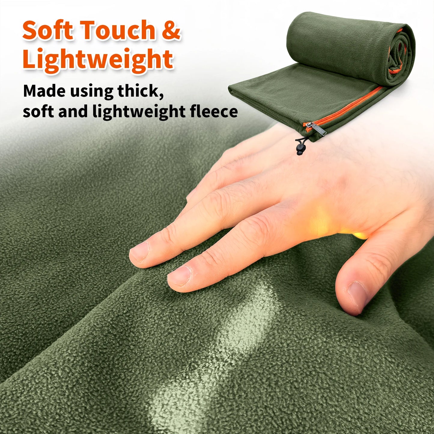 MAPLEAF Fleece Sleeping Bag Liner Lightweight Winter Sleeping Sack Sleeping Bag Sheet Travel Camping Sheet Camping Blanket Liner