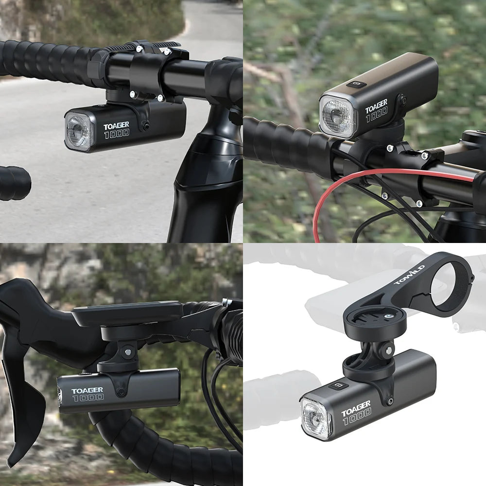 TOAGER 1000LM Bike Light Front Lamp Type C Rechargeable LED 21700 4500mAh Bicycle Light IPX6 Bicycle headlights Bike Accessories