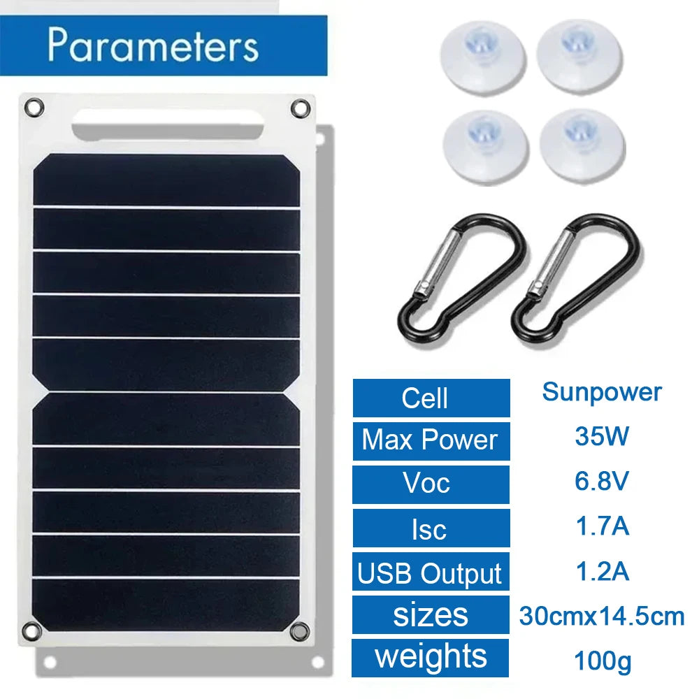 30W Sunpower Portable Solar Panel 5V Solar Plate WithUSB Safe Stabilize Charger ForPower Bank Phone Outdoor Camping Home RV Gift