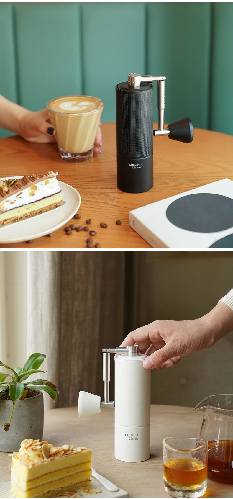TIMEMORE Chestnut C3S PRO Manual Coffee Grinder — Steel Burr, 25g, Adjustable Hand Grinder