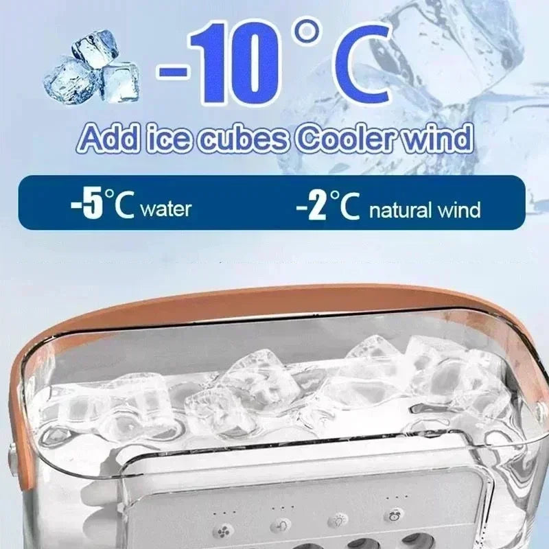 3 In 1 Mini Air Cooler Portable Cooling Fan With LED Night Light Humidifier Desktop Refreshing Appliance For Home Office Bedroom