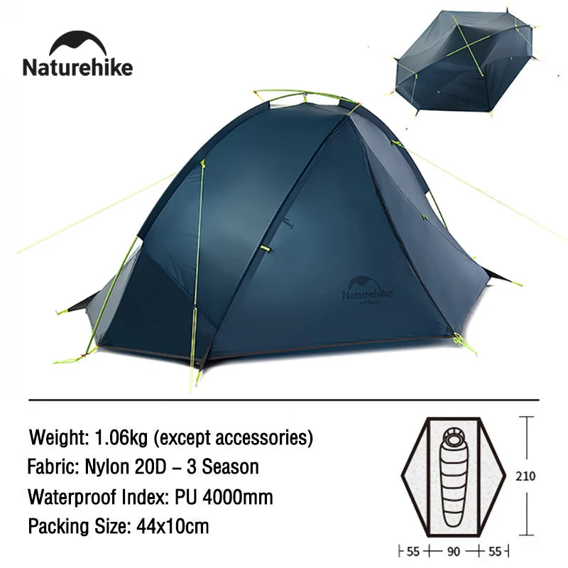 Naturehike Tagar Ultralight Hiking Tent Outdoor Summer Lightweight Camping Rainproof 1-2 Person Tent