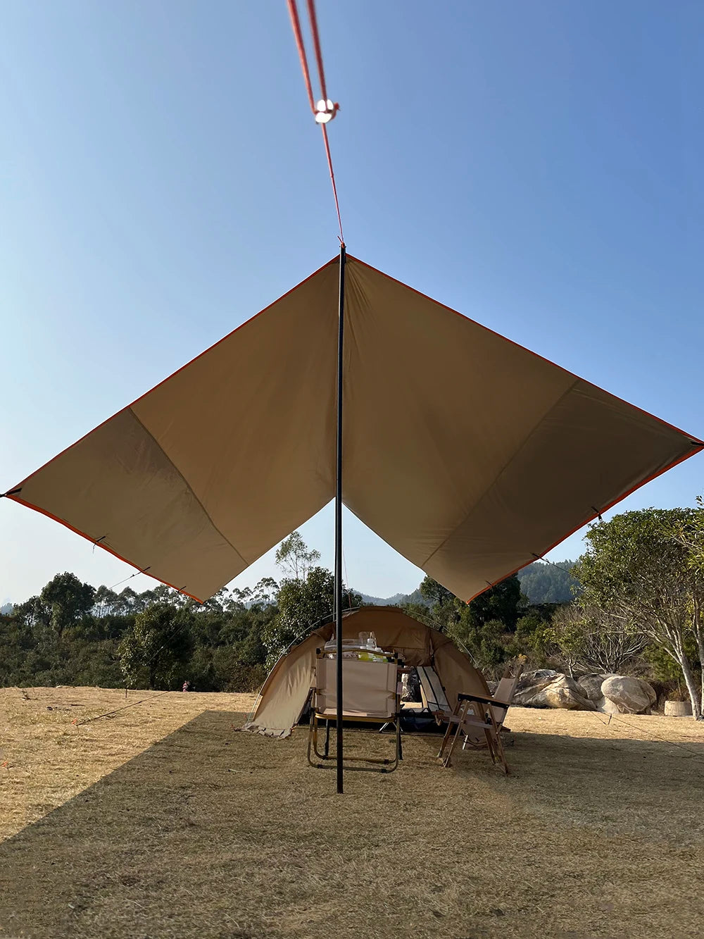 4.4x6m Oxford Camping Tarp | 3000mm Waterproof, UV Shield, 12 Anchor Points