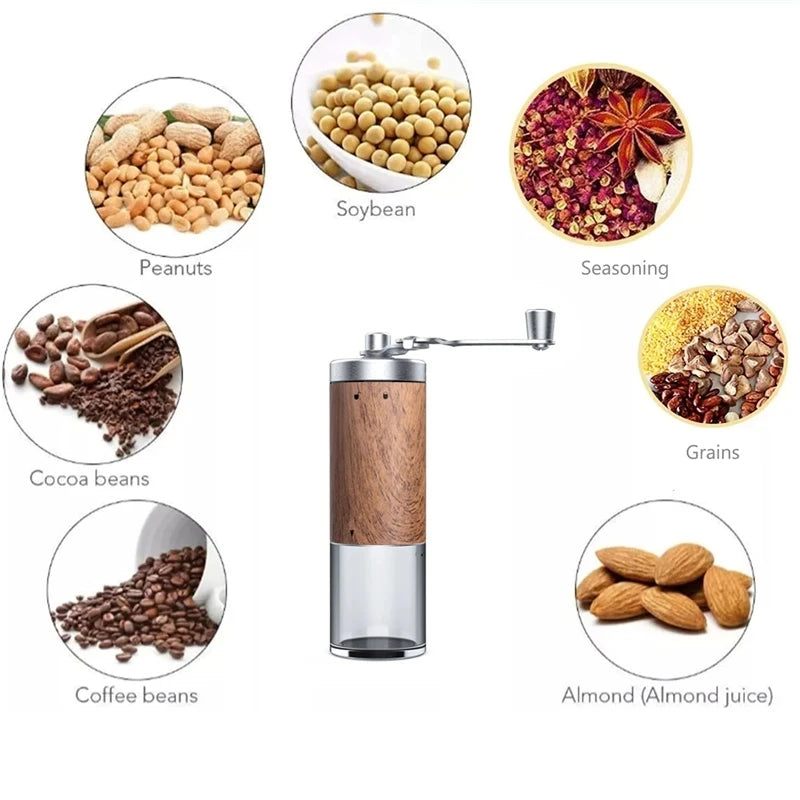 Portable Wood Grain Coffee Bean Grinder