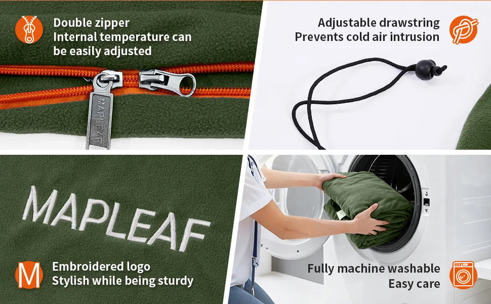 MAPLEAF Fleece Sleeping Bag Liner Lightweight Winter Sleeping Sack Sleeping Bag Sheet Travel Camping Sheet Camping Blanket Liner