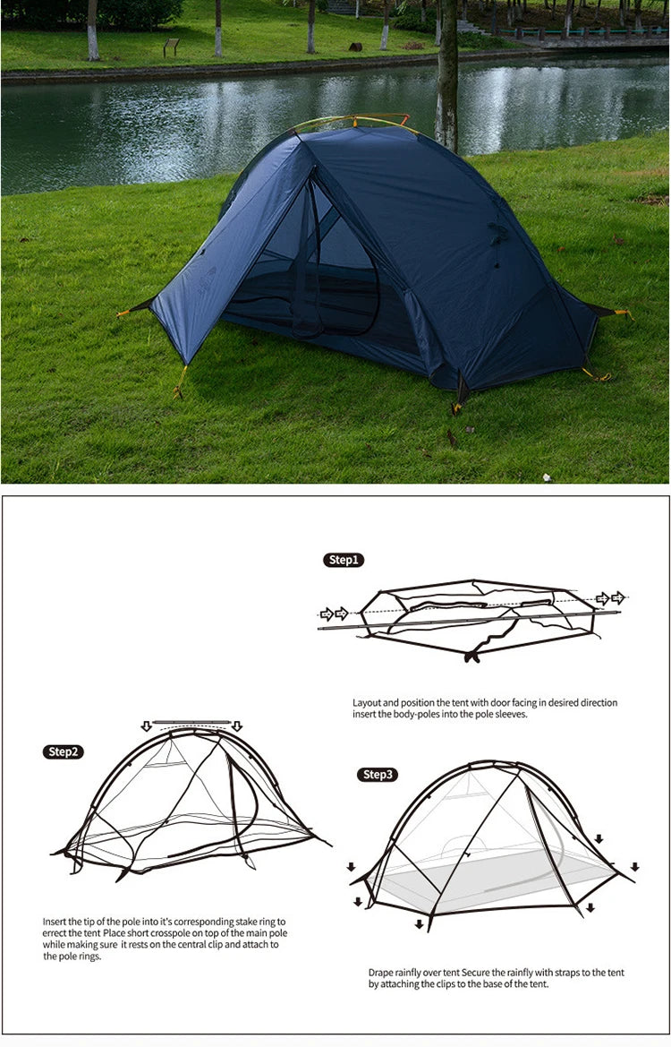 Naturehike Tagar Ultralight Hiking Tent Outdoor Summer Lightweight Camping Rainproof 1-2 Person Tent