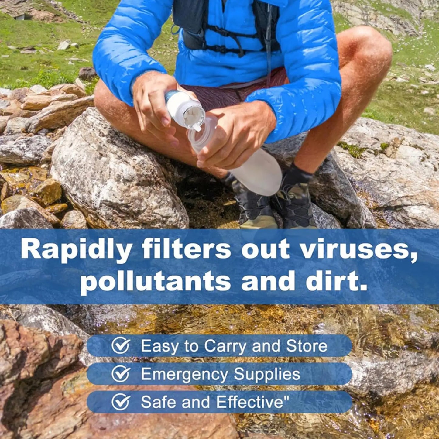 Fast Dissolving Water Purification Tablets Portable Effective Emergency Drinking Water Cleaner for Camping Hiking Backpacking