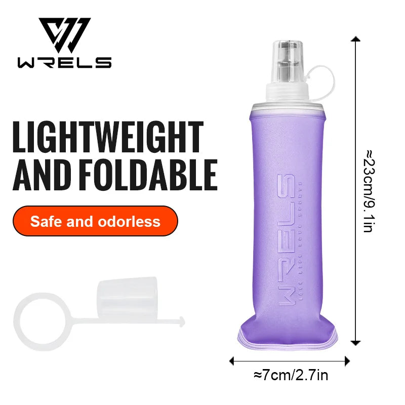 WRELS Collapsible Water Bottle BPA Free Silicone Foldable Soft Flask Outdoor Sport Portable Water Bag Running Camping Water Bag
