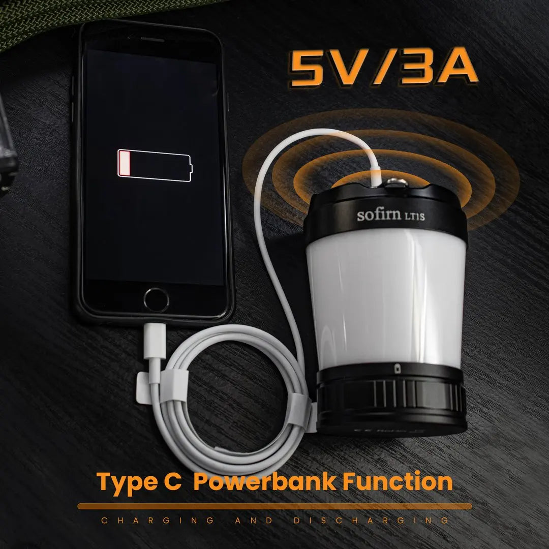 Sofirn LT1S LED Camping Lantern | 2700K-6500K Tunable, USB-C, Military-Grade