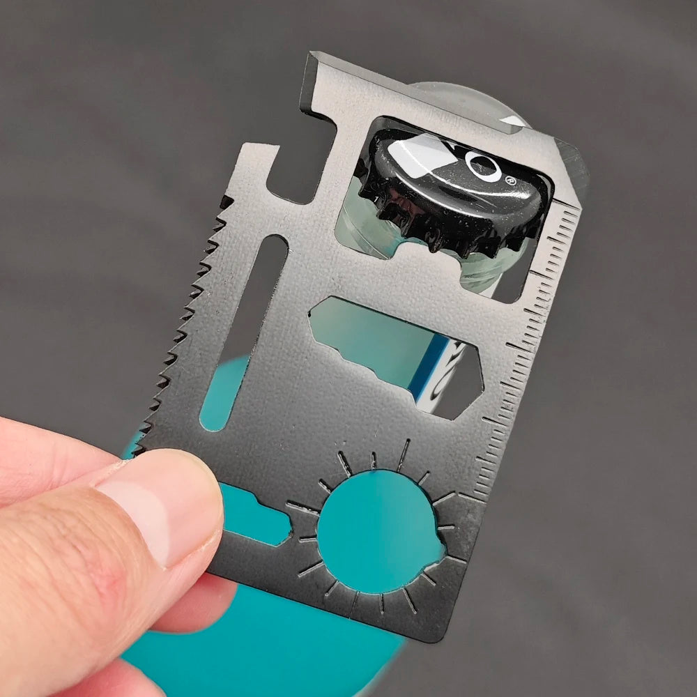 Stainless Steel EDC Pocket Tool 11 in 1 Credit Card Portable Multi Function Survival Tool For Outdoor Camping Hunting Traveling