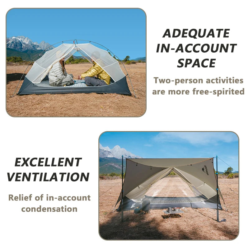 Naturehike Mongar 2 UL/PRO Tent | Ultralight 15D Backpacking 1-2 Person