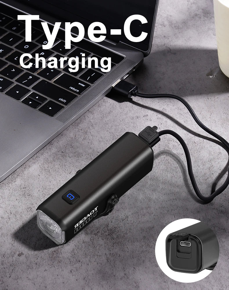 TOAGER 1000LM Bike Light Front Lamp Type C Rechargeable LED 21700 4500mAh Bicycle Light IPX6 Bicycle headlights Bike Accessories
