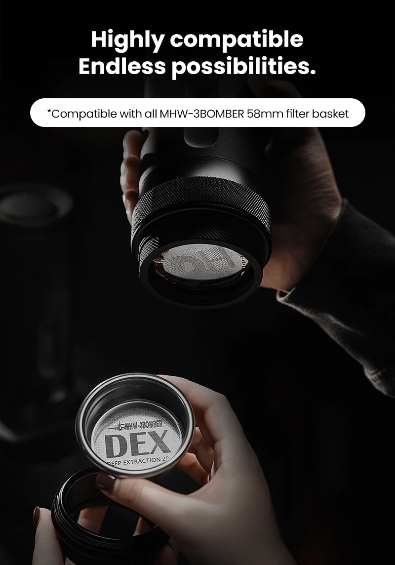 MHW-3BOMBER X-Press58 Portable Espresso Machine — USB Electric, 58mm, Travel & Camping Coffee Maker