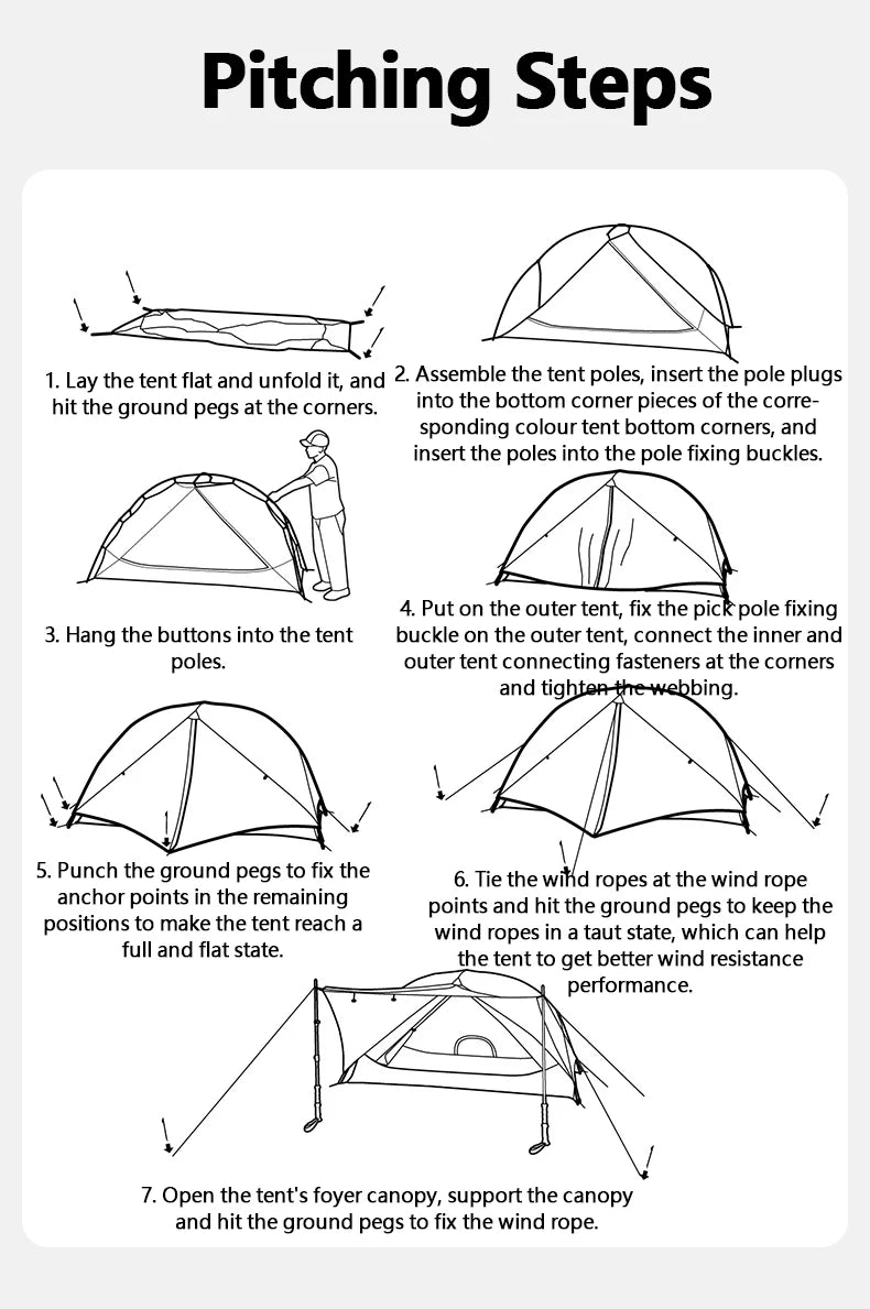 Naturehike Mongar 2 UL/PRO Tent | Ultralight 15D Backpacking 1-2 Person